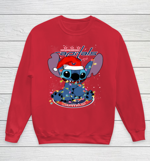 Washington Capitals NHL Hockey noel stitch Christmas Youth Sweatshirt 4