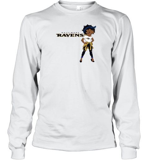 Betty Boop Baltimore Ravens Long Sleeve T-Shirt