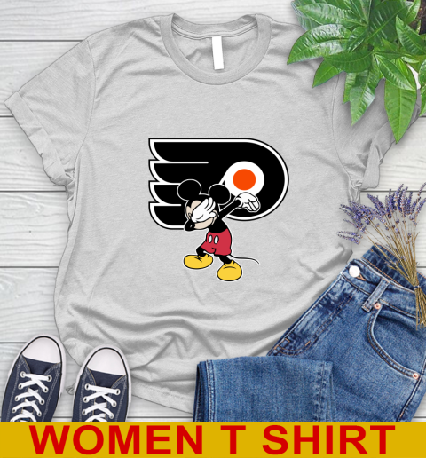 Philadelphia Flyers NHL Hockey Dabbing Mickey Disney Sports Women's T-Shirt
