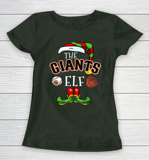 San Francisco Giants Christmas ELF Funny MLB Women's T-Shirt 4
