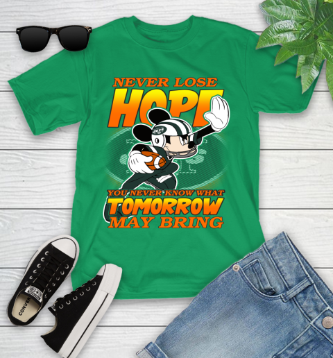 New York Jets NFL Football Mickey Disney Never Lose Hope Youth T-Shirt 8