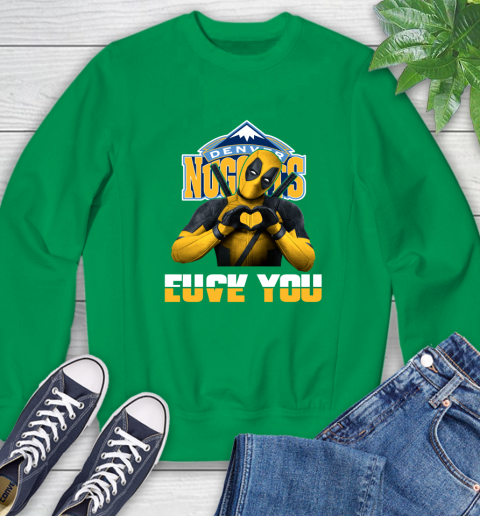NBA Denver Nuggets Deadpool Love You Fuck You Basketball Sports Sweatshirt 7