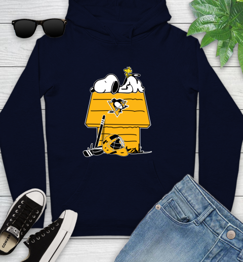 Pittsburgh Penguins NHL Hockey Snoopy Woodstock The Peanuts Movie Youth Hoodie 4