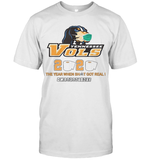 Rottweiler Dog Face Mask Tennessee Vols 2020 Toilet Paper The Year When Shit Got Real Quarantined T-Shirt