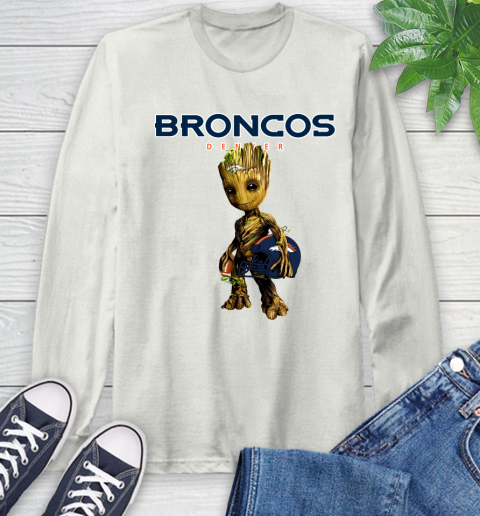 Denver Broncos NFL Football Groot Marvel Guardians Of The Galaxy Long Sleeve T-Shirt 12