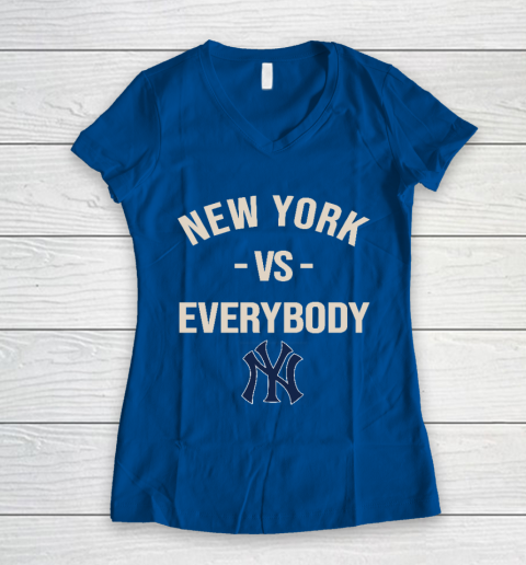 New York Yankees Vs Everybody Women's V-Neck T-Shirt 7