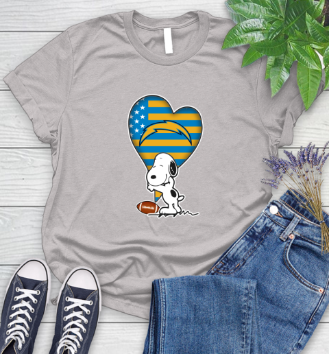 San Diego Chargers NFL Football The Peanuts Movie Adorable Snoopy Women's T-Shirt 10