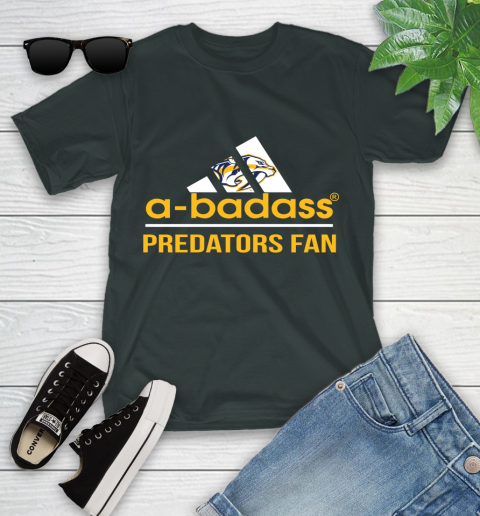 NHL A Badass Nashville Predators Fan Adidas Hockey Sports Youth T-Shirt 6