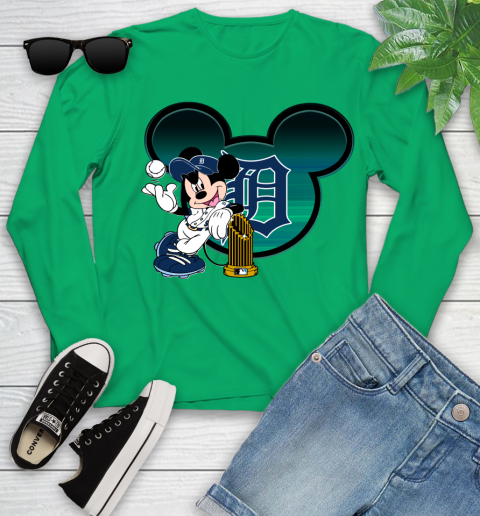 MLB Detroit Tigers The Commissioner's Trophy Mickey Mouse Disney Youth Long Sleeve 6