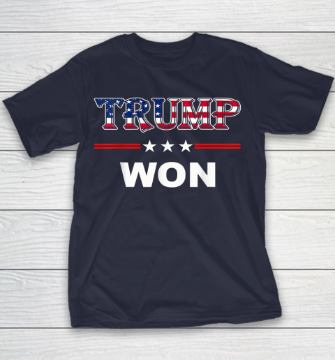 Trump Won T Shirt 4th of July American Flag Youth T-Shirt 2