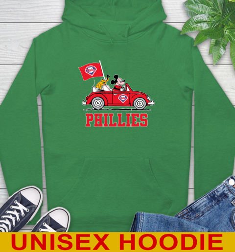 MLB Baseball Philadelphia Phillies Pluto Mickey Driving Disney Shirt Hoodie 8