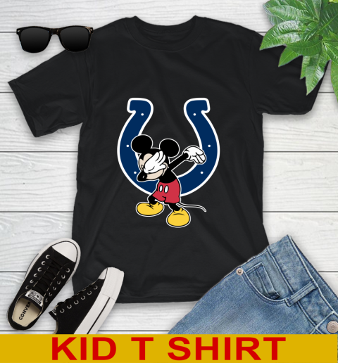 Indianapolis Colts NFL Football Dabbing Mickey Disney Sports Youth T-Shirt 2