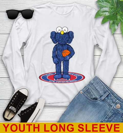 NBA Basketball LA Clippers Kaws Bff Blue Figure Shirt Youth Long Sleeve