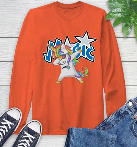 Orlando Magic NBA Basketball Funny Unicorn Dabbing Sports Long Sleeve T-Shirt 5