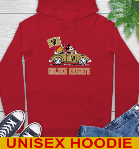 NHL Hockey Vegas Golden Knights Pluto Mickey Driving Disney Shirt Hoodie - Image 11