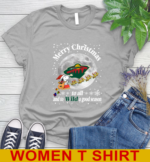 Minnesota Wild Merry Christmas To All And To Wild A Good Season NHL Hockey Sports Women's T-Shirt 5