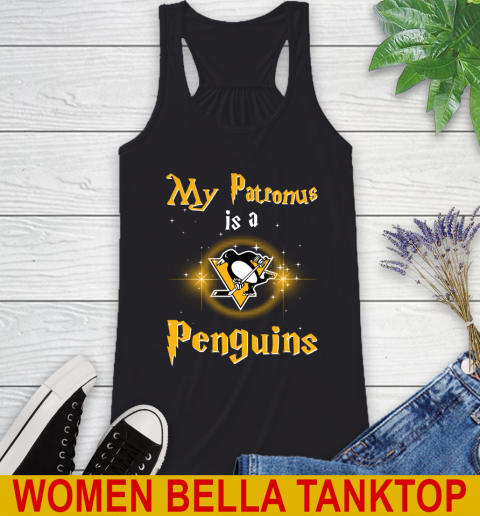 NHL Hockey Harry Potter My Patronus Is A Pittsburgh Penguins Racerback Tank