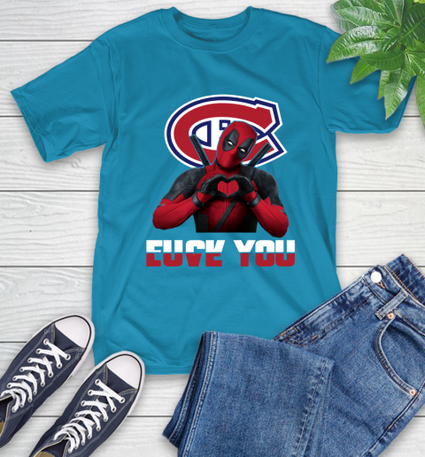 NHL Montreal Canadiens Deadpool Love You Fuck You Hockey Sports T-Shirt 9