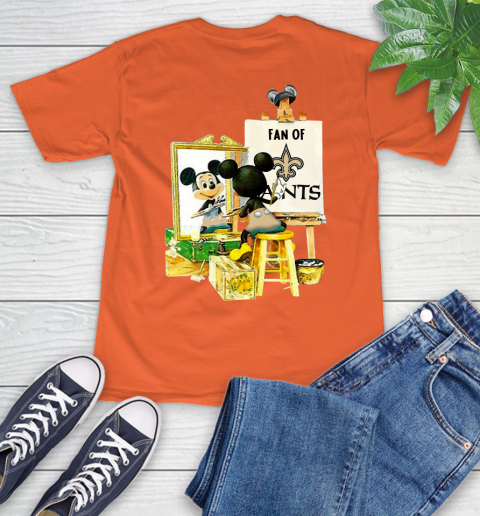 NFL Football New Orleans Saints Mickey Drawing Shirt 4