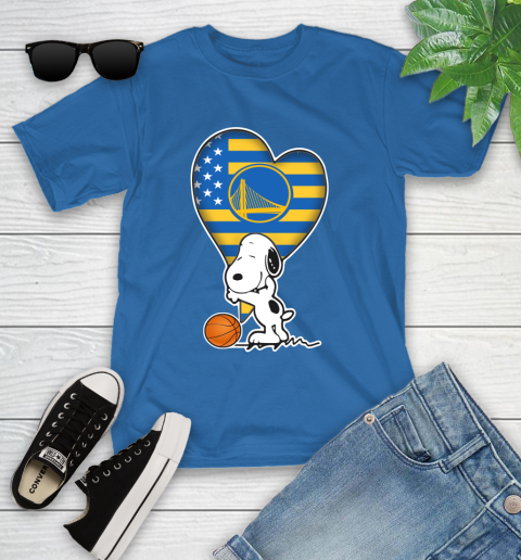 Golden State Warriors NBA Basketball The Peanuts Movie Adorable Snoopy Youth T-Shirt 9