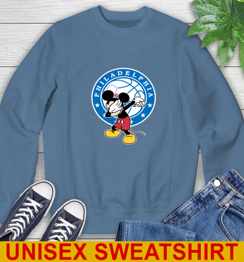 Philadelphia 76ers NBA Basketball Dabbing Mickey Disney Sports Sweatshirt 8
