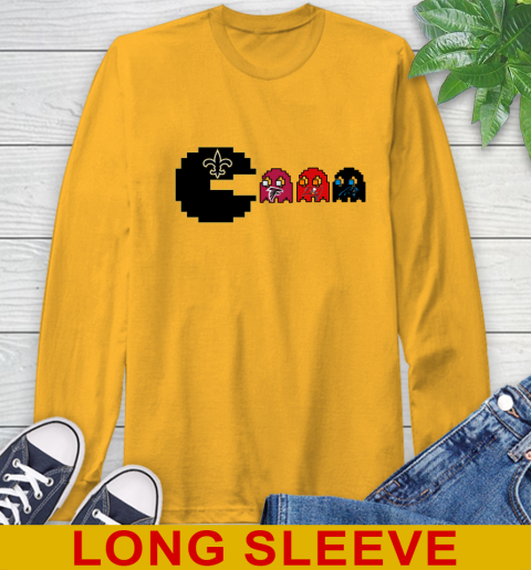 New Orleans Saints NFL Football Pac Man Champion Long Sleeve T-Shirt 3