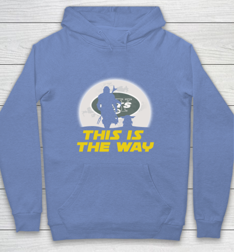 New York Jets NFL Football Star Wars Yoda And Mandalorian This Is The Way Youth Hoodie 8