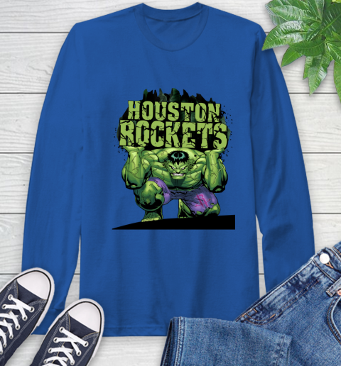 Houston Rockets NBA Basketball Incredible Hulk Marvel Avengers Sports Long Sleeve T-Shirt 9
