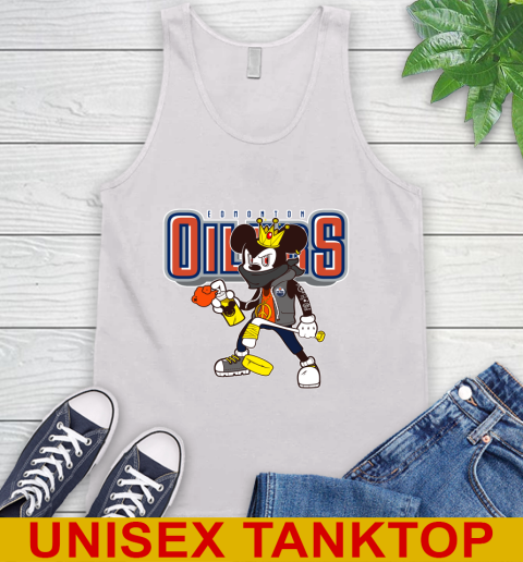 Edmonton Oilers NHL Hockey Mickey Peace Sign Sports Tank Top
