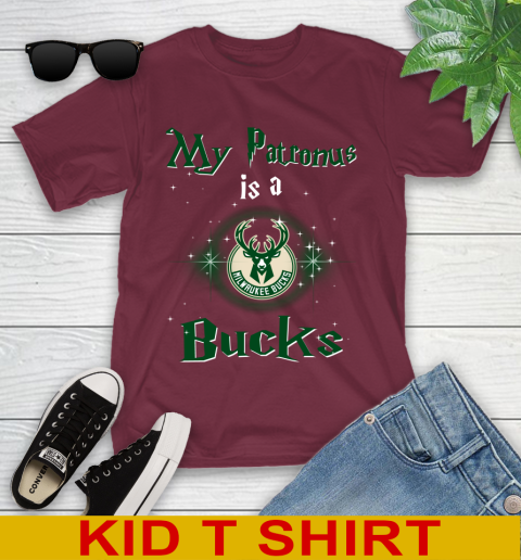 NBA Basketball Harry Potter My Patronus Is A Milwaukee Bucks Youth T-Shirt 6 NBA Basketball Harry Potter My Patronus Is A Milwaukee Bucks Youth T-Shirt - Image 6