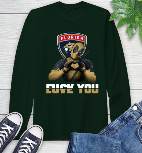 NHL Florida Panthers Deadpool Love You Fuck You Hockey Sports Long Sleeve T-Shirt 7