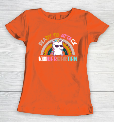 Back to school shirt Ready To Attack Kindergarten Unicorn Women's T-Shirt 13