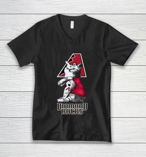 MLB Baseball My Cat Loves Arizona Diamondbacks V-Neck T-Shirt