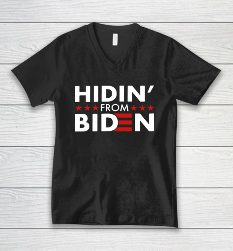 Hidin' From Biden V-Neck T-Shirt