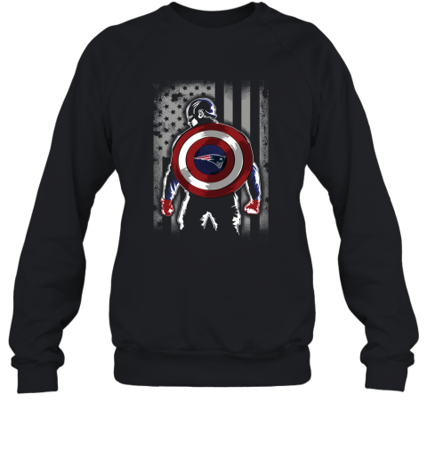 NFL New England Patriots Captain America Marvel Flag Football Sports HnqZXAG6LUk sweatshirt 35 95 151514 front black