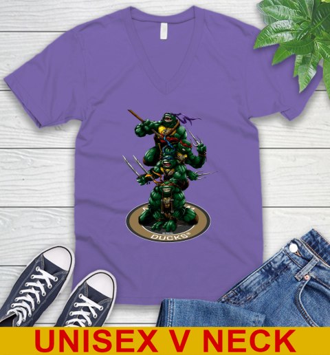 NHL Hockey Anaheim Ducks Teenage Mutant Ninja Turtles Shirt V-Neck T-Shirt 9