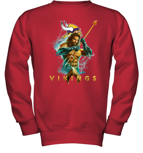 NFL Minnesota Vikings Aquaman DC Football Sports oXGA0U73T1Q youth sweatshirt 47 95 151514 front red