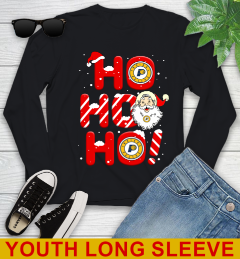Indiana Pacers NBA Basketball Ho Ho Ho Santa Claus Merry Christmas Shirt Youth Long Sleeve