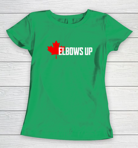 Elbows Up Canada True North Strong and Free Proud Canadian Women's T-Shirt 4
