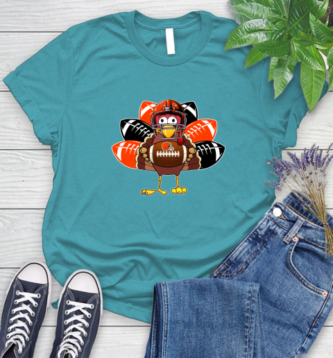 Cleveland Browns Turkey Thanksgiving Day Women's T-Shirt 12