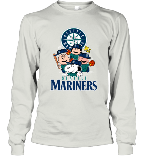 MLB Seattle Mariners Snoopy Charlie Brown Woodstock The Peanuts Movie  Baseball T Shirt_000 Youth T-Shirt