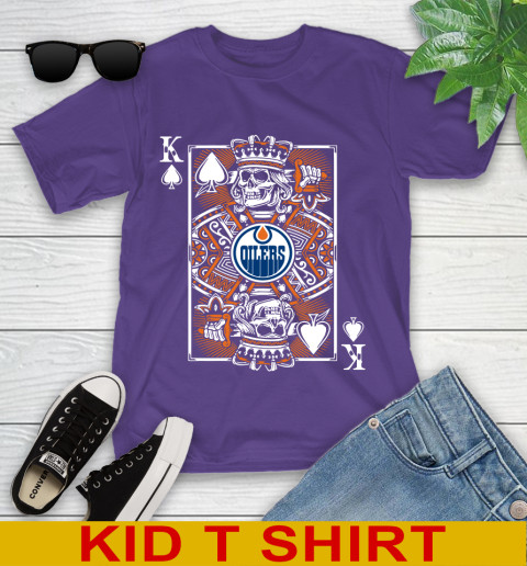 Edmonton Oilers NHL Hockey The King Of Spades Death Cards Shirt Youth T-Shirt 3