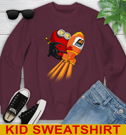 NBA Basketball Phoenix Suns Deadpool Minion Marvel Shirt Youth Sweatshirt 4