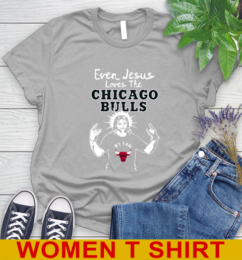 Chicago Bulls NBA Basketball Even Jesus Loves The Bulls Shirt Women's T-Shirt 5