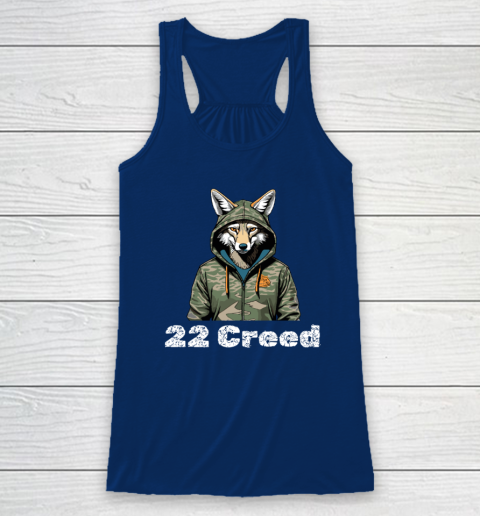 Coyote in Hood 22 Creed Graphic Hunting Racerback Tank 4