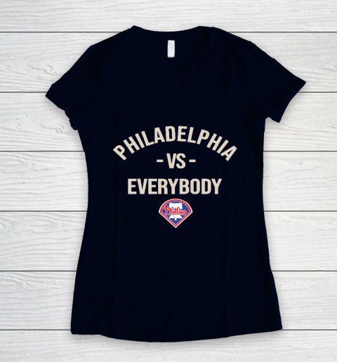 Philadelphia Phillies Vs Everybody Women's V-Neck T-Shirt 2