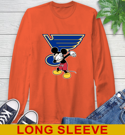 St.Louis Blues NHL Hockey Dabbing Mickey Disney Sports Long Sleeve T-Shirt 5