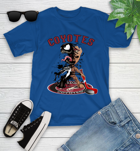 NHL Arizona Coyotes Hockey Venom Groot Guardians Of The Galaxy Youth T-Shirt 9