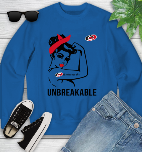 NHL Carolina Hurricanes Girl Unbreakable Hockey Sports Youth Sweatshirt 4