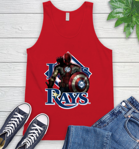 MLB Captain America Thor Spider Man Hawkeye Avengers Endgame Baseball Tampa Bay Rays Tank Top 6